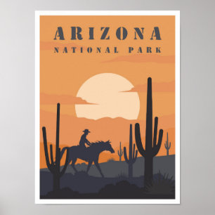 Arizona National Park Vintage Reiseillustration Poster