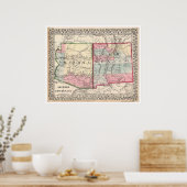 Arizona New Mexico Karte 1867 Poster (Küche)