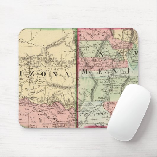 Arizona, New Mexico Map von Mitchell Mousepad (Mit Mouse)