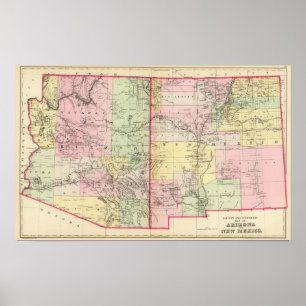 Arizona, New Mexico Poster