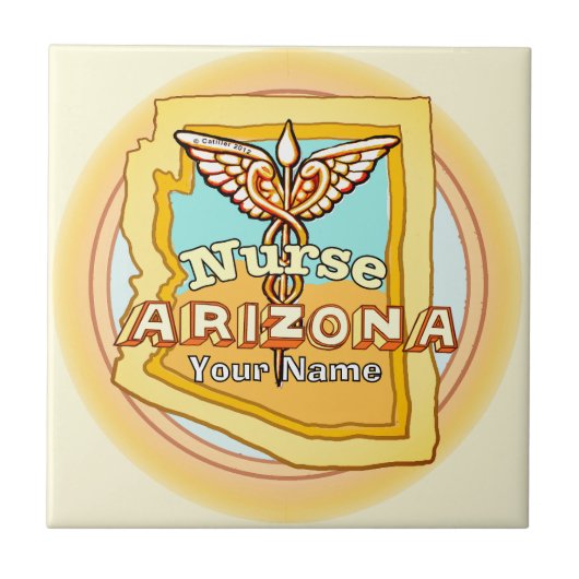 Arizona Nurse Caduceus Kachel (Vorderseite)