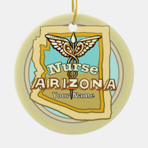 Arizona Nurse Caduceus Keramik Ornament
