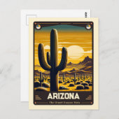 Arizona | Patriotischer Geist Vintag Postkarte (Vorne/Hinten)