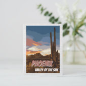 Arizona Phoenixtal the Sun Cactus Postcard Postkarte (Stehend Vorderseite)