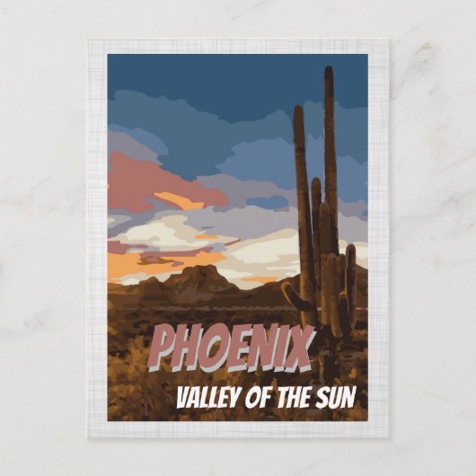 Arizona Phoenixtal the Sun Cactus Postcard Postkarte (Vorderseite)