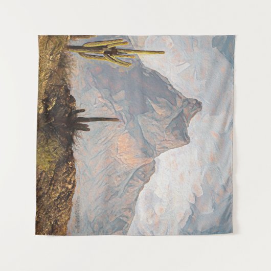 Arizona Picacho Gipfel Südwestwüste Digitale Kunst Wandteppich (Vorderseite (Horizontal))