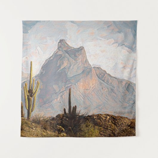 Arizona Picacho Gipfel Südwestwüste Digitale Kunst Wandteppich (Vorderseite)