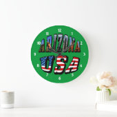 Arizona Picture und USA Flag Text Große Wanduhr (Zuhause)