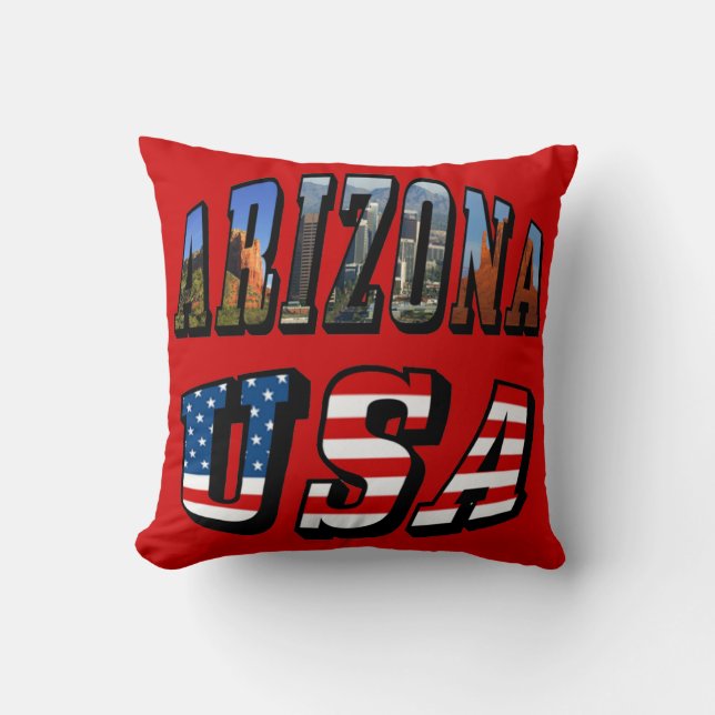 Arizona Picture und USA Flag Text Kissen (Vorderseite)