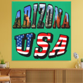 Arizona Picture und USA Flag Text Leinwanddruck (Insitu (Wohnzimmer))