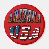 Arizona Picture und USA Flag Text Magnet (Vorne)