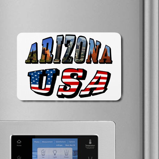 Arizona Picture und USA Flag Text Magnet