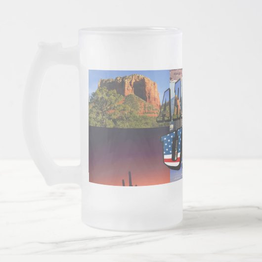 Arizona Picture und USA Flag Text Mattglas Bierglas (Links)