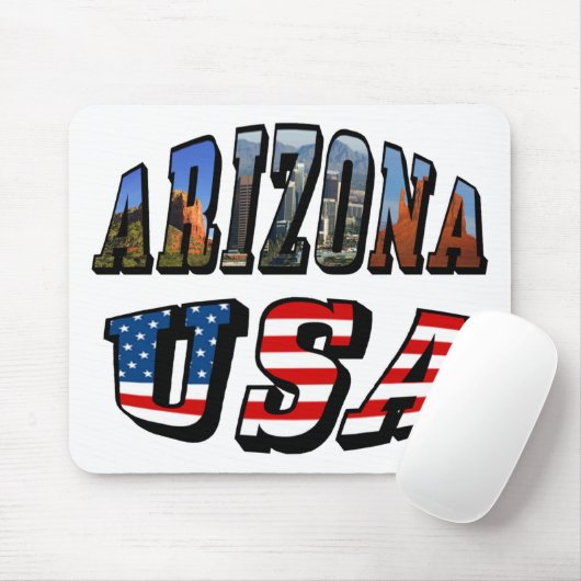 Arizona Picture und USA Flag Text Mousepad (Mit Mouse)