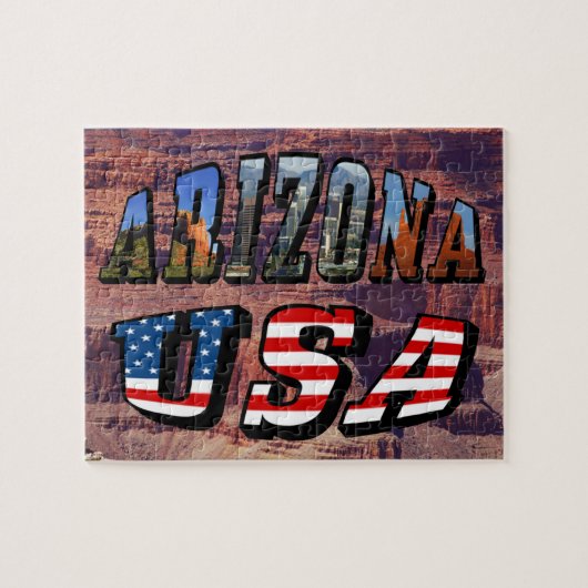 Arizona Picture und USA Flag Text Puzzle (Horizontal)