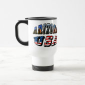 Arizona Picture und USA Flag Text Reisebecher (Links)