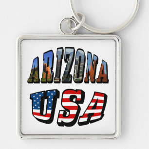 Arizona Picture und USA Flag Text Schlüsselanhänger