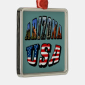 Arizona Picture und USA Flag Text Silbernes Ornament (Rechts)