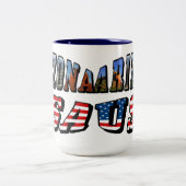 Arizona Picture und USA Flag Text Zweifarbige Tasse (Mittel)