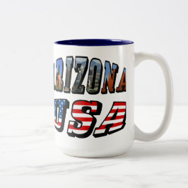 Arizona Picture und USA Flag Text Zweifarbige Tasse