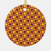 Arizona Pop Art Checkerboard Maroon Gold Keramik Ornament (Vorne)
