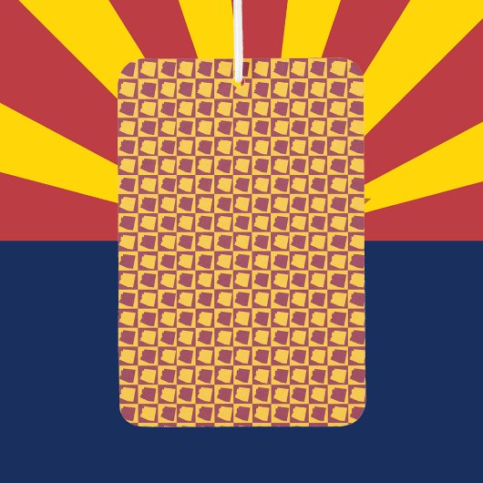 Arizona Pop Art Checkerboard Maroon Gold Pattern Autolufterfrischer