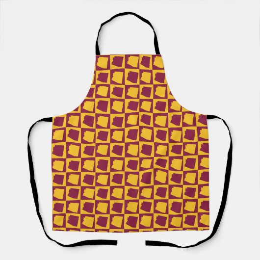 Arizona Pop Art Checkerboard Maroon Gold Schürze (Vorderseite)