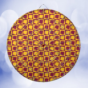 Arizona Pop Art Geometrisches Maroon Gold Muster Dartscheibe