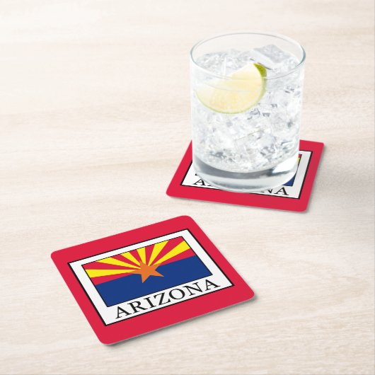 Arizona Rechteckiger Pappuntersetzer (Vor Ort)