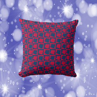 Arizona Red and Blue Karo Pattern Kissen