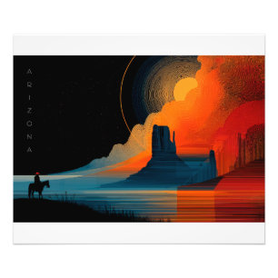 Arizona Red Rocks, Reiter, Minimalist Fotodruck