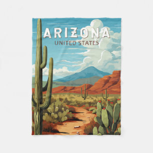 Arizona Reise Kunst Vintage Fleecedecke