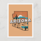 Arizona Retro Reisedesign Iconic US Staaten Postkarte (Vorderseite)