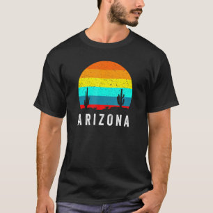 Arizona Retro Vintag Saguaro Cactus Sunset Vacati T-Shirt