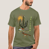 Arizona Roadrunner Wüstenkaktus T-Shirt (Vorderseite)