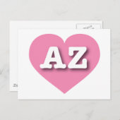 Arizona Rosa Herz - I Liebe AZ Postkarte (Vorne/Hinten)