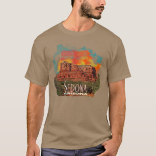 Arizona Rote Felsen mit Wasserfarbe Sonnenuntergan T-Shirt