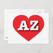 Arizona Rotes Herz - I Liebe AZ Postkarte (Vorne/Hinten)
