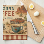 Arizona Route 66 Desert Diner Roadside Stil Geschirrtuch (Viertel Falte)