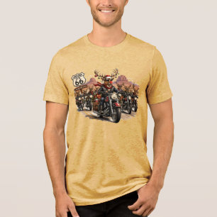 Arizona Route 66 Rentier Biker Weihnachten Tri-Blend Shirt