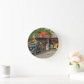 Arizona Route 66 rustikales Retro-Geschäft Runde Wanduhr (Zuhause)