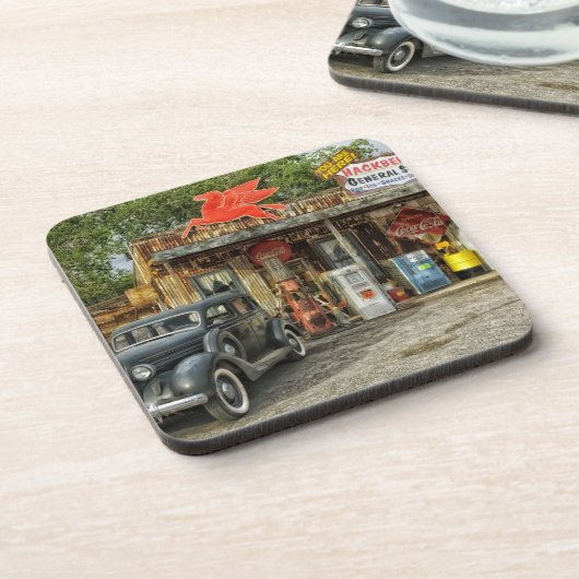 Arizona Route 66 rustikales Retro-Geschäft Untersetzer (Linke Seite)