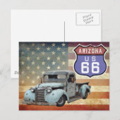 Arizona Route 66 Schild Postkarte (Vorne/Hinten)
