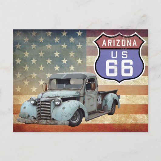 Arizona Route 66 Schild Postkarte (Vorderseite)