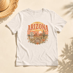 Arizona Route 66 Wüsten-Sonnenuntergang Vintage Tri-Blend Shirt