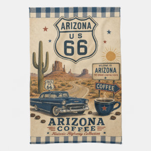 Arizona Route 66 Wüstenkaffee Americana Geschirrtuch