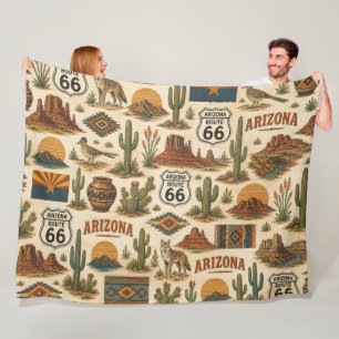 Arizona Route 66 Wüstenträume Fleecedecke