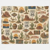 Arizona Route 66 Wüstenträume Fleecedecke (Vorderseite (Horizontal))