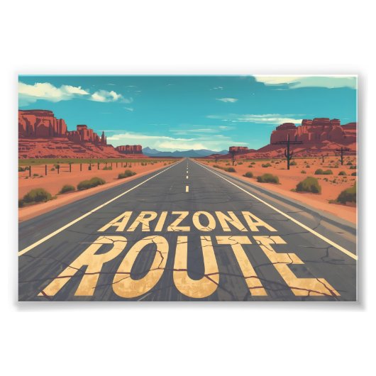 Arizona Route Desert Road Graphic Art Fotodruck (Vorne)