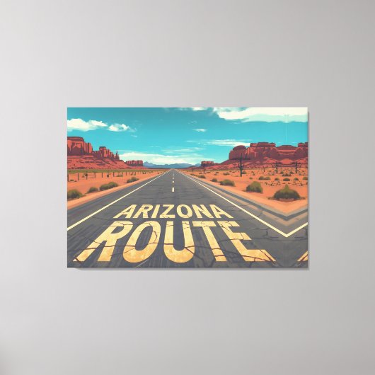 Arizona Route Desert Road Graphic Art Leinwanddruck (Vorderseite)
